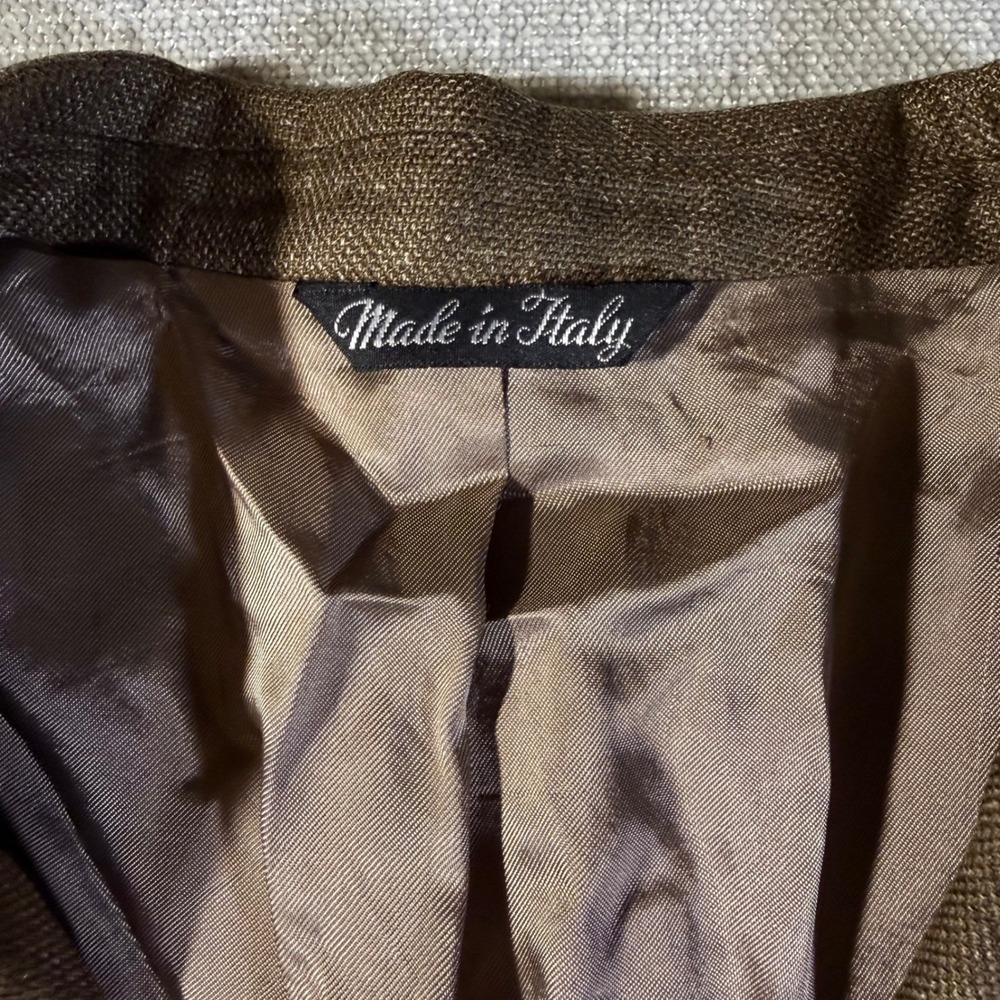 Peter Millar Sport Coat Silk Wool Blend 44 Brown Made In Italy‎ - Picture 6 of 9